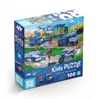 Puzzle 100 piese vehicule de Politie