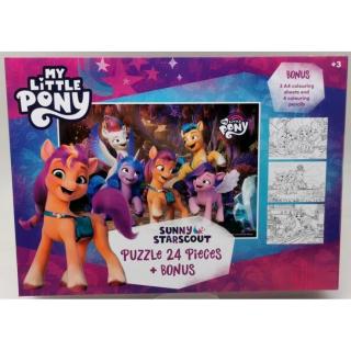 Puzzle 24 piese My Little Pony + Cadou 4 creioane colorate si 3 foi A4 de colorat