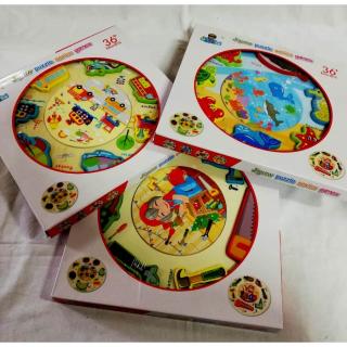 Puzzle din Lemn 2 in 1 3D Forme si Mini Puzzle