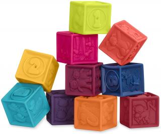 Set 10 Cuburi Senzoriale Bebe Baby Blocks