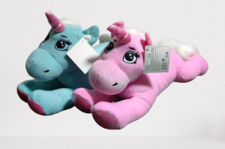 Set 2 Jucarii de Plus Unicorni Roz si Albastru ,       40 cm