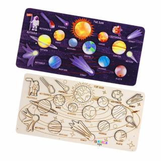 Set 2 Puzzle Lemn Incastru Sistemul Solar