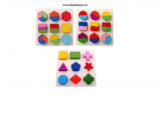 Set 2 Puzzle Sortator  Forme geometrice  Montessori 3D