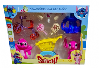 Set 3 Figurine Stitch si Angel cu Accesorii