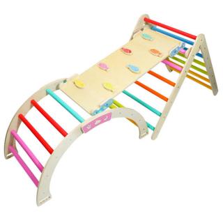 Set Catarare Montessori 3 in 1 ,       Triunghi Pikler si Rampa