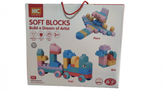 Set Cuburi Moi de Construit Tip LEGO Duplo ,       101 Piese, Soft Blocks