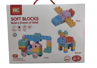 Set Cuburi Moi de Contruit tip Lego Dulpo Soft Blocks 56 Piese