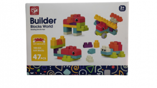 Set Cuburi Moi de Contruit tip Lego Dulpo Soft Builder Block 47 Piese