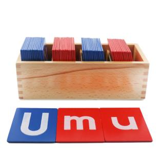 Set de Carduri din Lemn cu Litere Montessori - Joc de Alfabet Montessori