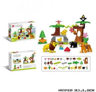 Set de Constructie Jungla Aventura ,       41 Piese, Animale Exotice  Habitat Tropical