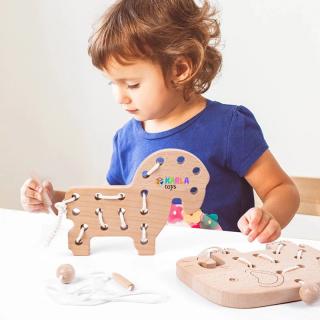 Set Joc din Lemn Montessori de Snuruit Natur Animale