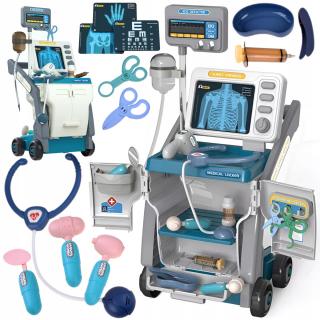 Set Medical Carucior Doctor Stetoscop ECG cu Raze X ,       16 Piese