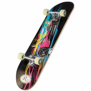 Skateboard, PVC, 78,5 CM, Aluminiu, Fata negru spate imprimeu masina