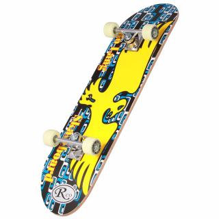 Skateboard, PVC, 78,5 CM, Aluminiu, Fata negru spate imprimeu pasarea Phoenix