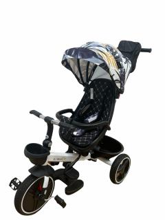 Tricicleta cu Scaun Rotativ Roti din spuma EVA  Copertina Alba cu Fruze