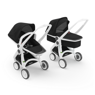 Carucior 2 In 1, Greentom, 100% Ecologic, White Black