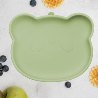 Farfurie din silicon cu ventuza, AppeKids, The Little Bear - Raw Green