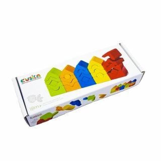 Jucarie Din Lemn Cubika, Set de constructii , œTurnuri,