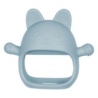 Jucarie pentru dentitie din silicon, Appekids, Manusa Kitty - Aqua Blue