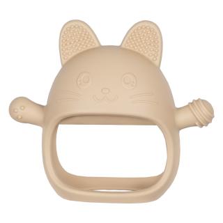 Jucarie pentru dentitie din silicon, Appekids, Manusa Kitty - Bubble Beige
