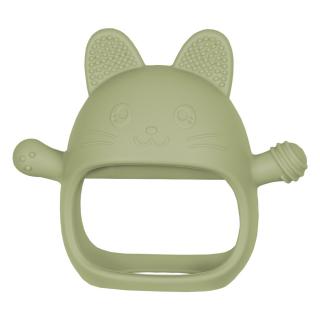Jucarie pentru dentitie din silicon, Appekids, Manusa Kitty - Raw Green