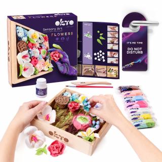 Set creatie Wood  Craft - Flowers, 21 21cm - Romance