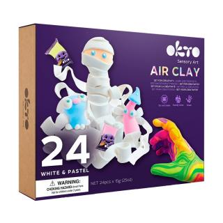 Set de Creatie Air Clay, Okto, 24 culori - WhitePastel