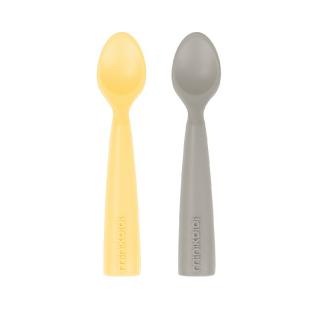 Set Lingurite Minikoioi, 100% Premium Silicon ,   Mellow Yellow   Powder Grey