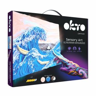 Set pictura 3D cu argila usoara, 30 40cm - Waves