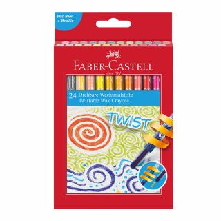 Creioane Cerate Retractabile Cutie 24 culori Faber-Castell