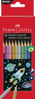 Creioane Colorate 10 Culori Metalizate Faber-Castell