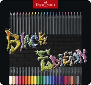 Creioane Colorate 24 Culori Black Edition Cutie Metal Faber-Castell