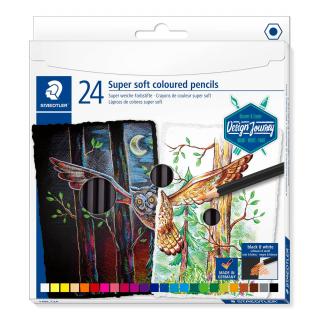 Creioane Colorate 24 Culori SUPER SOFT Cutie Carton STAEDTLER