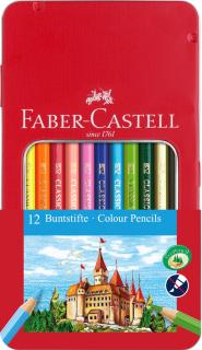 Creioane Colorate In Cutie Metal 12 culori in cutie metal Faber-Castell