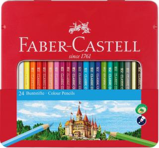 Creioane Colorate In Cutie Metal 24 culori Faber-Castell