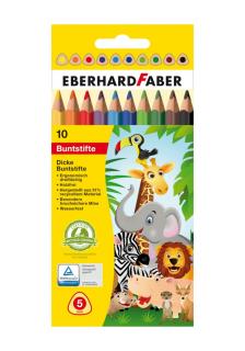 Creioane Colorate Plastic JUMBO 10 Culori EBERHARD FABER