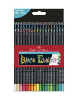 Creioane colorate triunghiulare cutie carton 36 culori Black Edition, Faber Castell