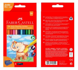 Creioane Colorate Triunghiulare Jumbo 24 culori Faber-Castell