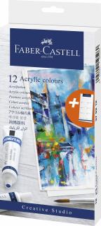 Culori Acrilice 12 culori 20ml Faber-Castell