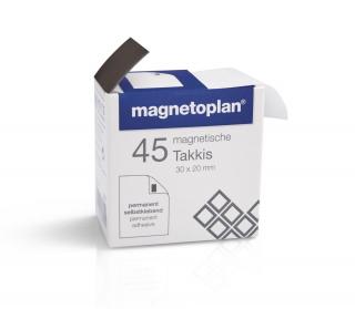 Drepunghiuri magnetice Takkis in dispenser, 30x20mm, 45 buc set, MAGNETOPLAN