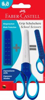 FOARFECA SCOLARA CU PROTECTIE GRIP ALBASTRA FABER-CASTELL