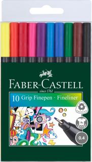 Set 10 culori Liner 0.4 mm Grip Faber-Castell