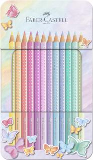 Set 12 Creioane Colorate Pastel Sparkle, Faber-Castell