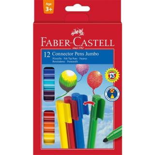 Set 12 culori Carioca Connector Jumbo Faber-Castell