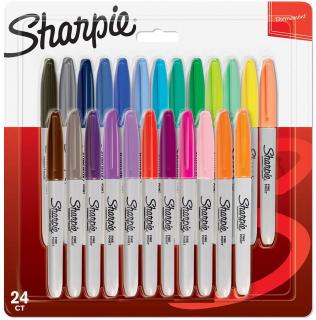 Set 24 Markere Permanent Asortate Fine Point Bullet Mix Color, Sharpie