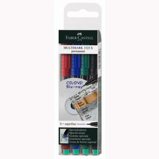 Set 4 culori Marker Permanent S Multimark Faber-Castell