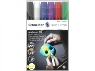 Set 6 buc Marker cu vopsea acrilica Paint-It 310 2 mm set 1, Schneider