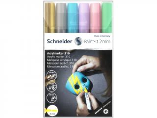 Set 6 buc Marker cu vopsea acrilica Paint-It 310 2 mm set 2, Schneider