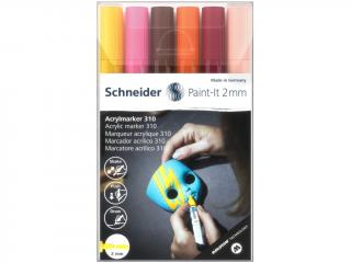 Set 6 buc Marker cu vopsea acrilica Paint-It 310 2 mm set 3, Schneider