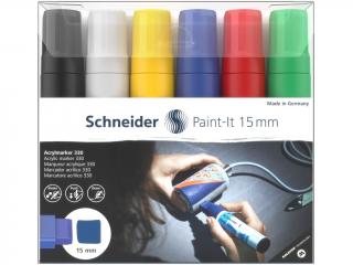 Set 6 buc Marker cu vopsea acrilica Paint-It 330, 15 mm Set 1, Schneider